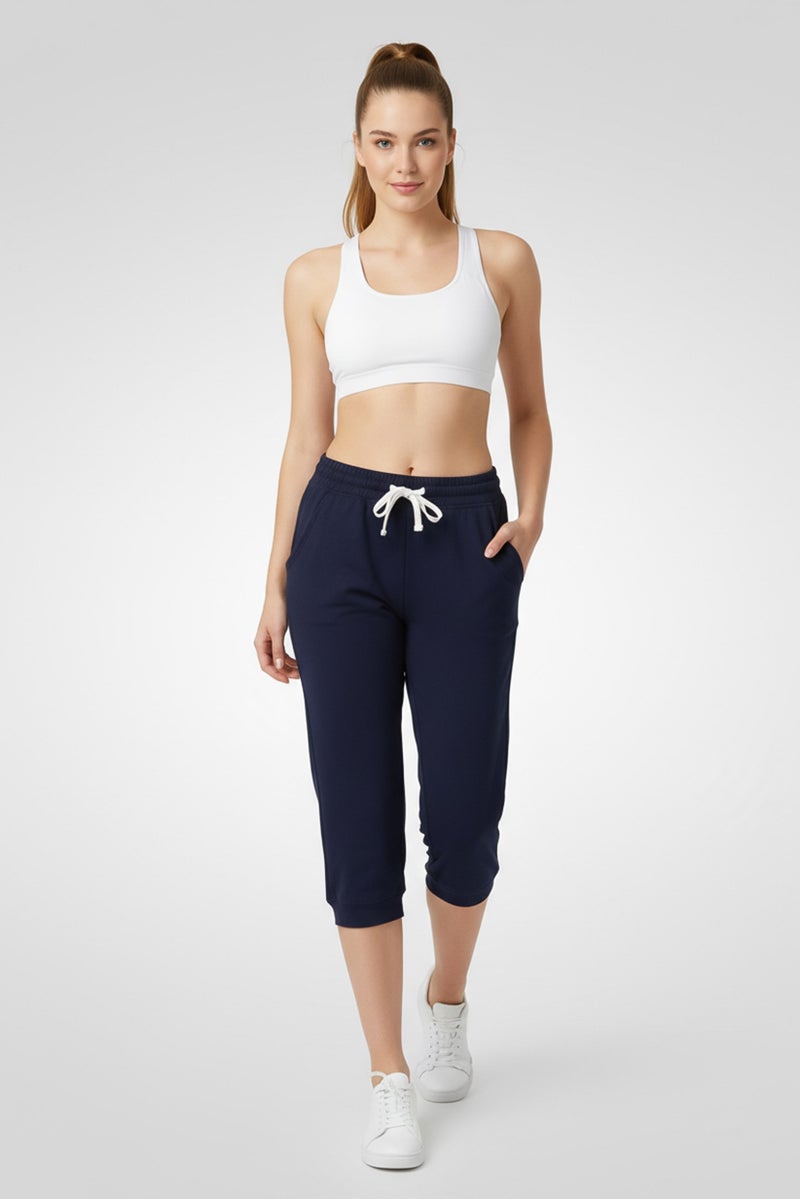 Tchibo Women Sportswear Fit Training 3/4 Sweatpants, Navy - Image 1